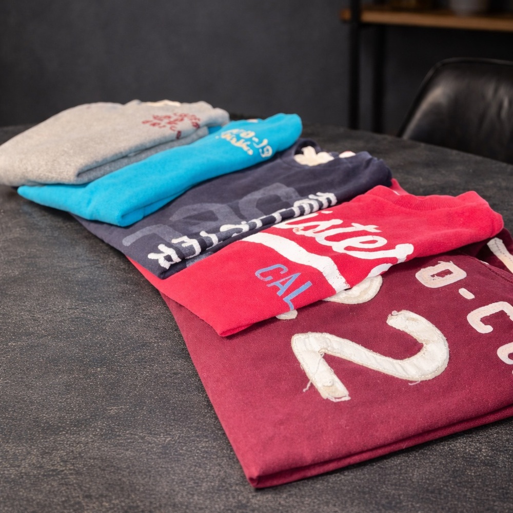 Vintage Y2K Hollister Men’s Shirt Bundle Lot 5 Large Long Sleeve Thermal Graphic